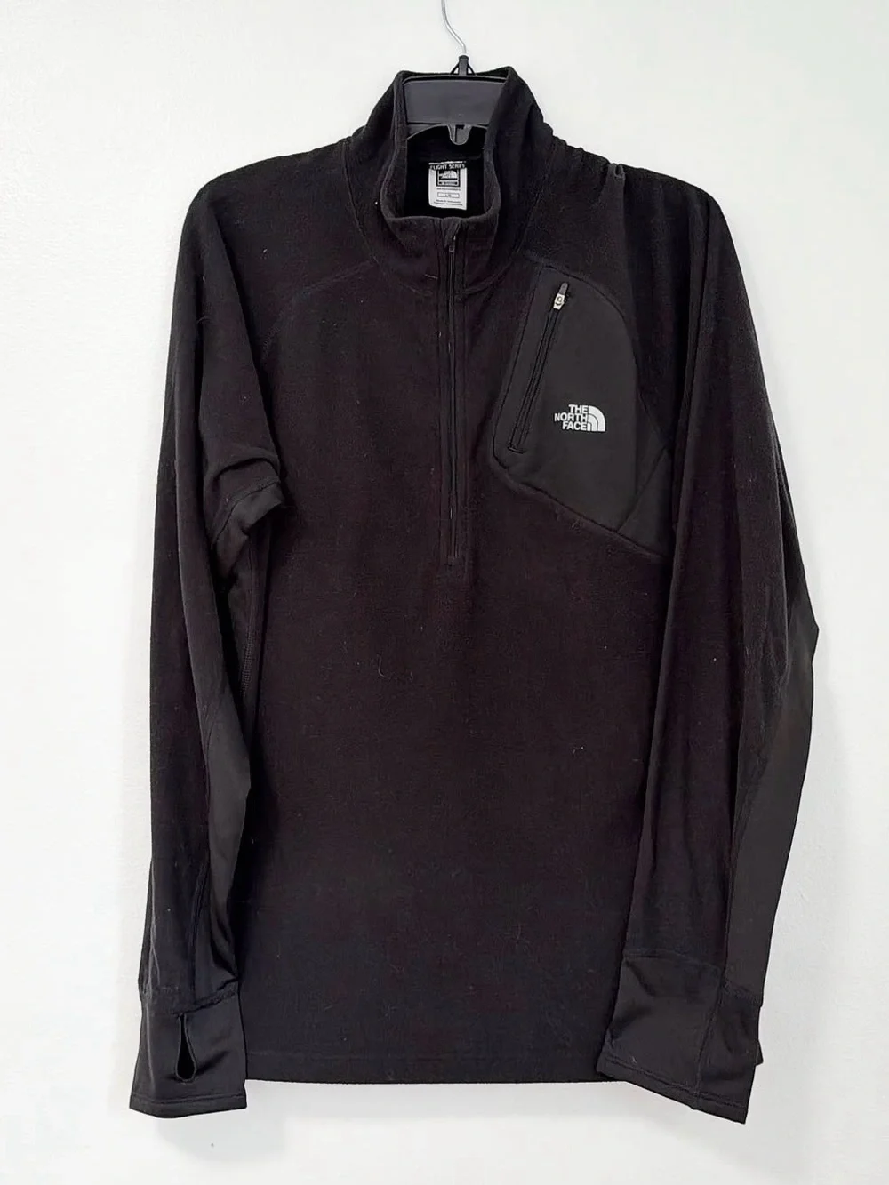 The North Face Black Quarter-Zip Fleece with Chest Zip Pocket